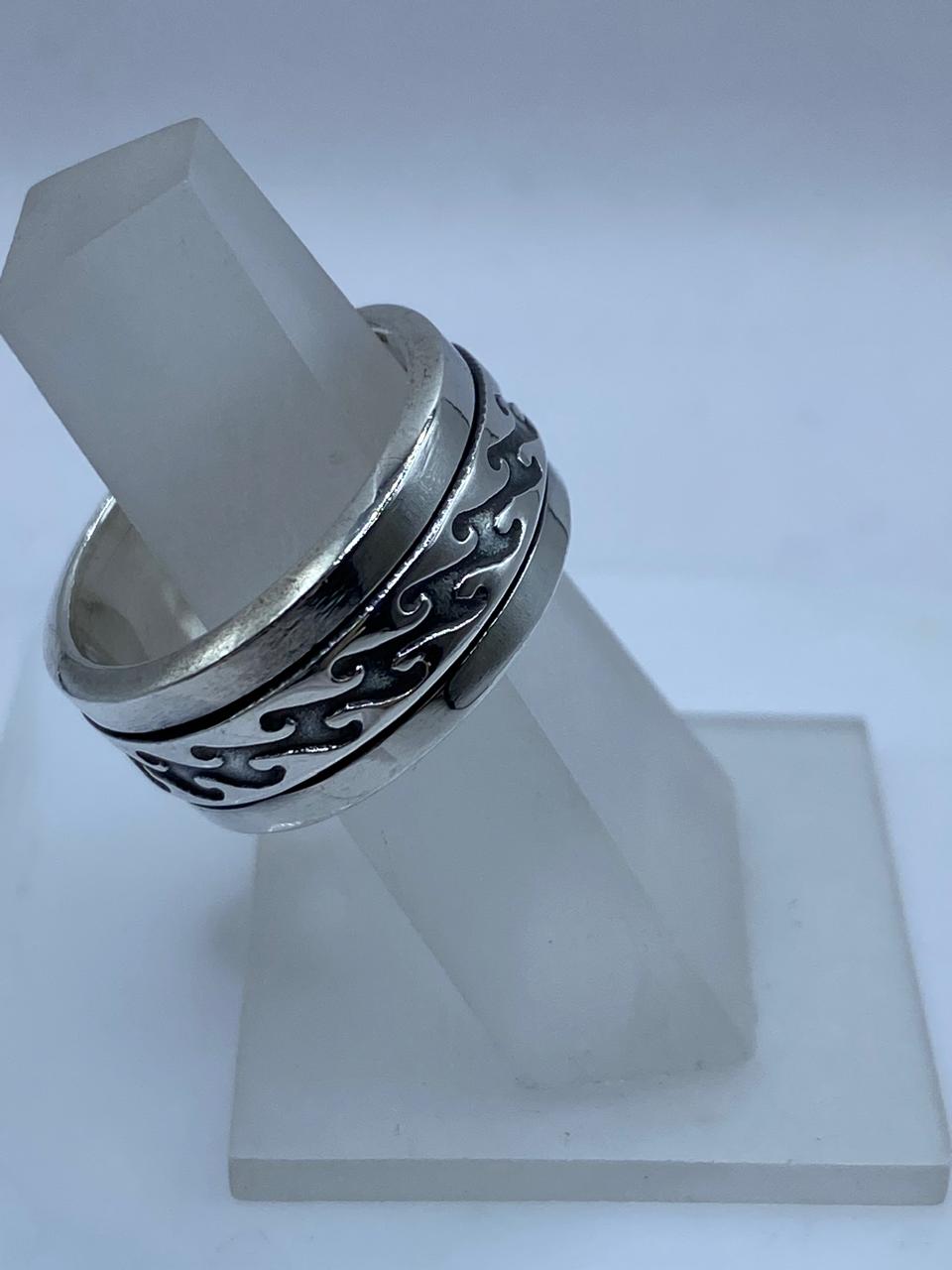 Anillo Giratorio Plata .925 “diseño Tribal Abstracto