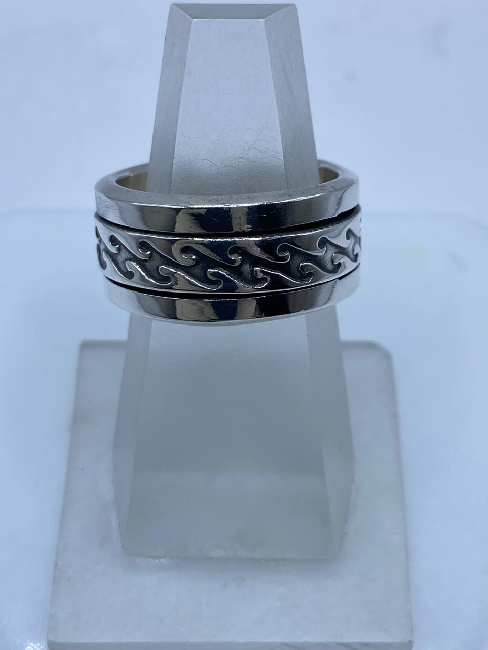 Anillo Giratorio Plata .925 “diseño Tribal Abstracto