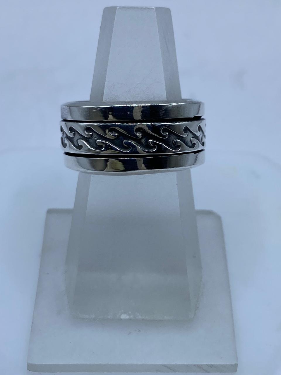 Anillo Giratorio Plata .925 “diseño Tribal Abstracto