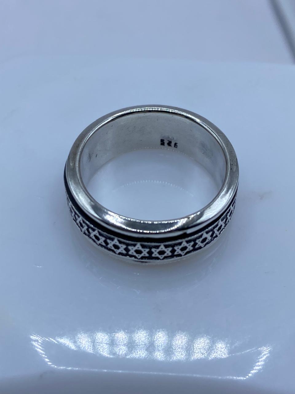 💍 Anillo Giratorio de Plata 925 con Estrellas de David