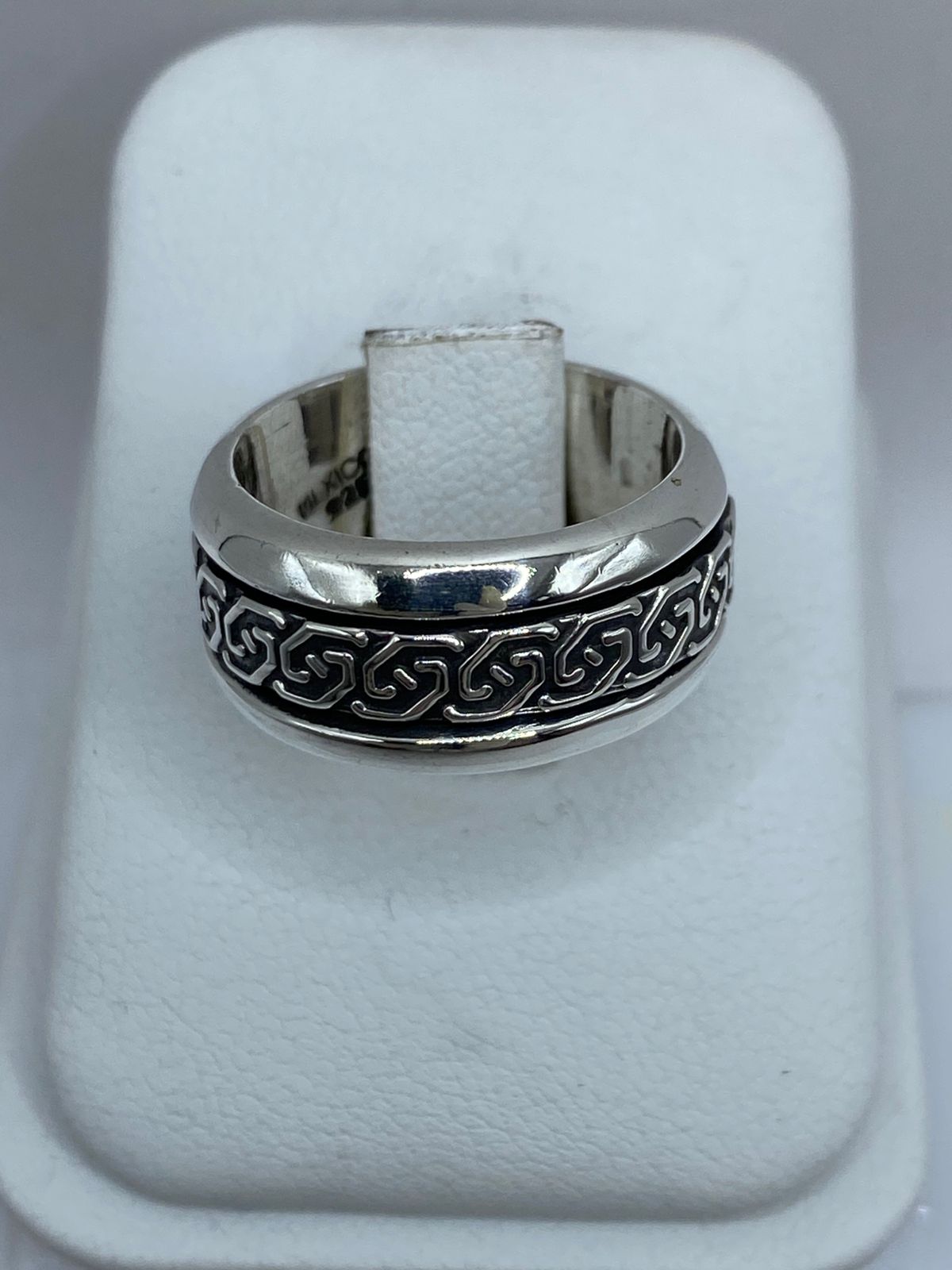 Anillo Giratorio de Plata 925 con Greca Clásica