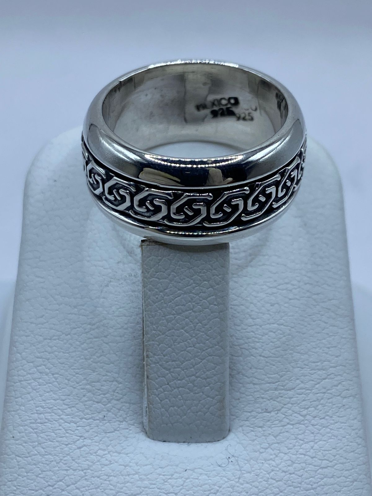 Anillo Giratorio de Plata 925 con Greca Clásica
