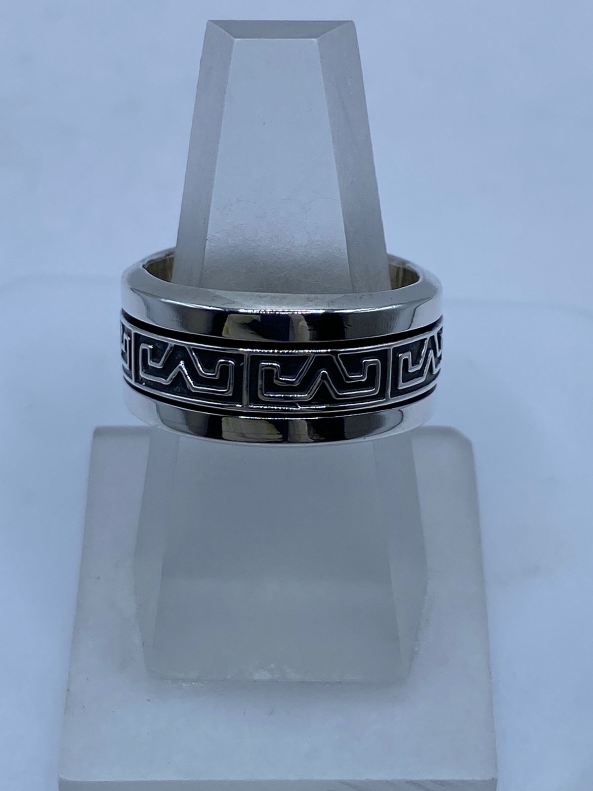 Anillo Giratorio de Plata 925 con Greca Clásica