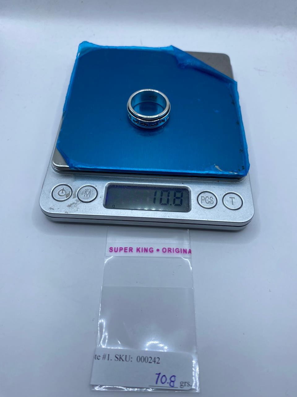 💍 Anillo Giratorio de Plata 925 con Huellas