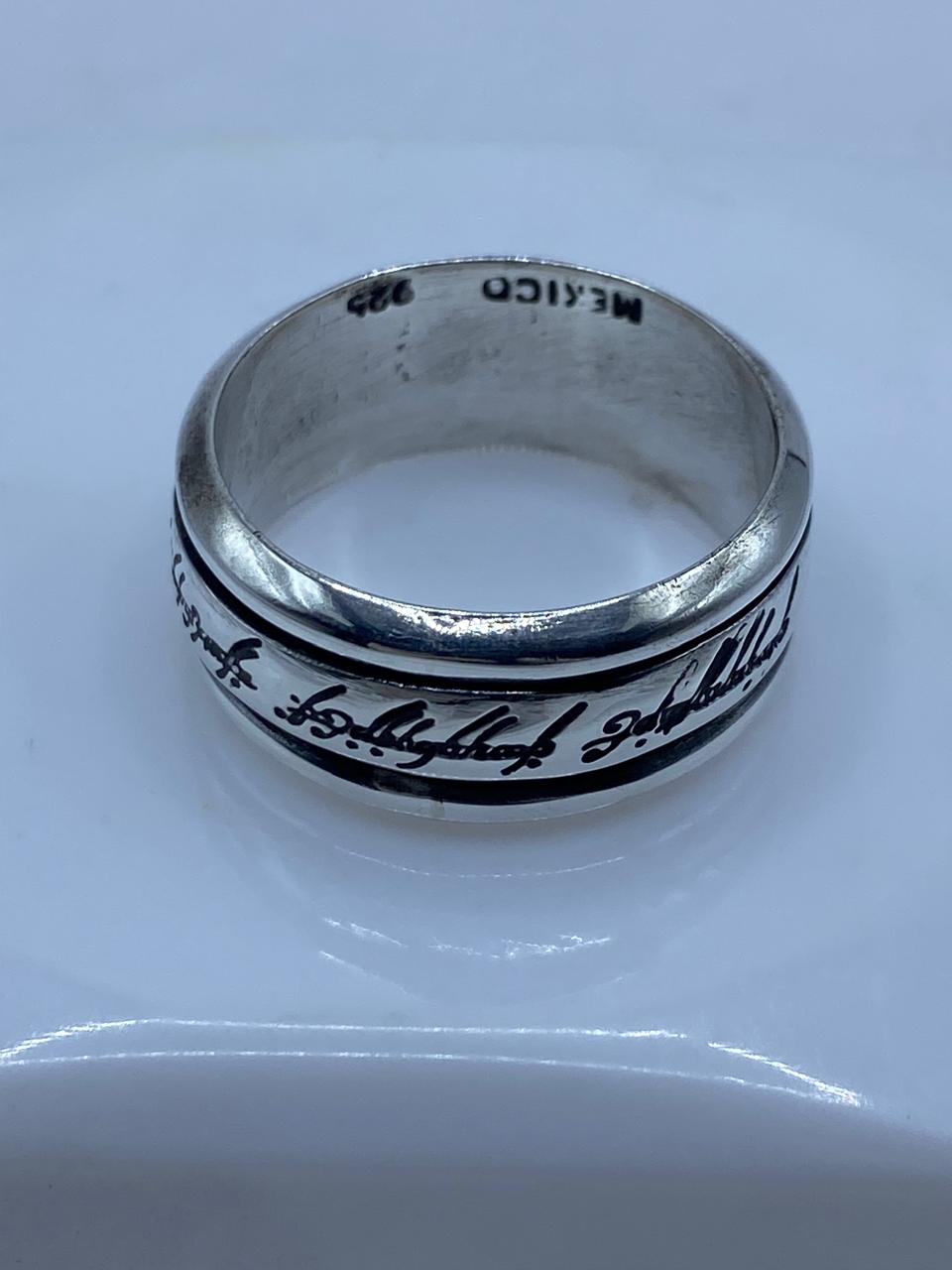 Anillo Giratorio de Plata 925 con Inscripción “el Hobbit”
