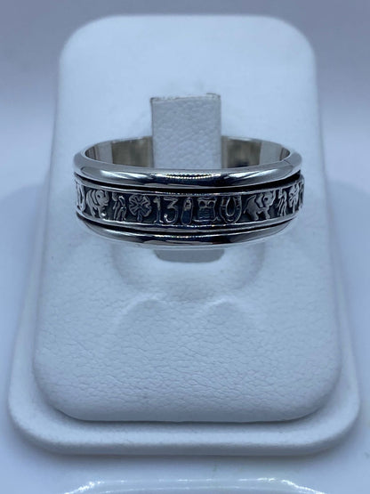 Anillo Giratorio de Plata 925 con Símbolos de la Suerte, vista lateral