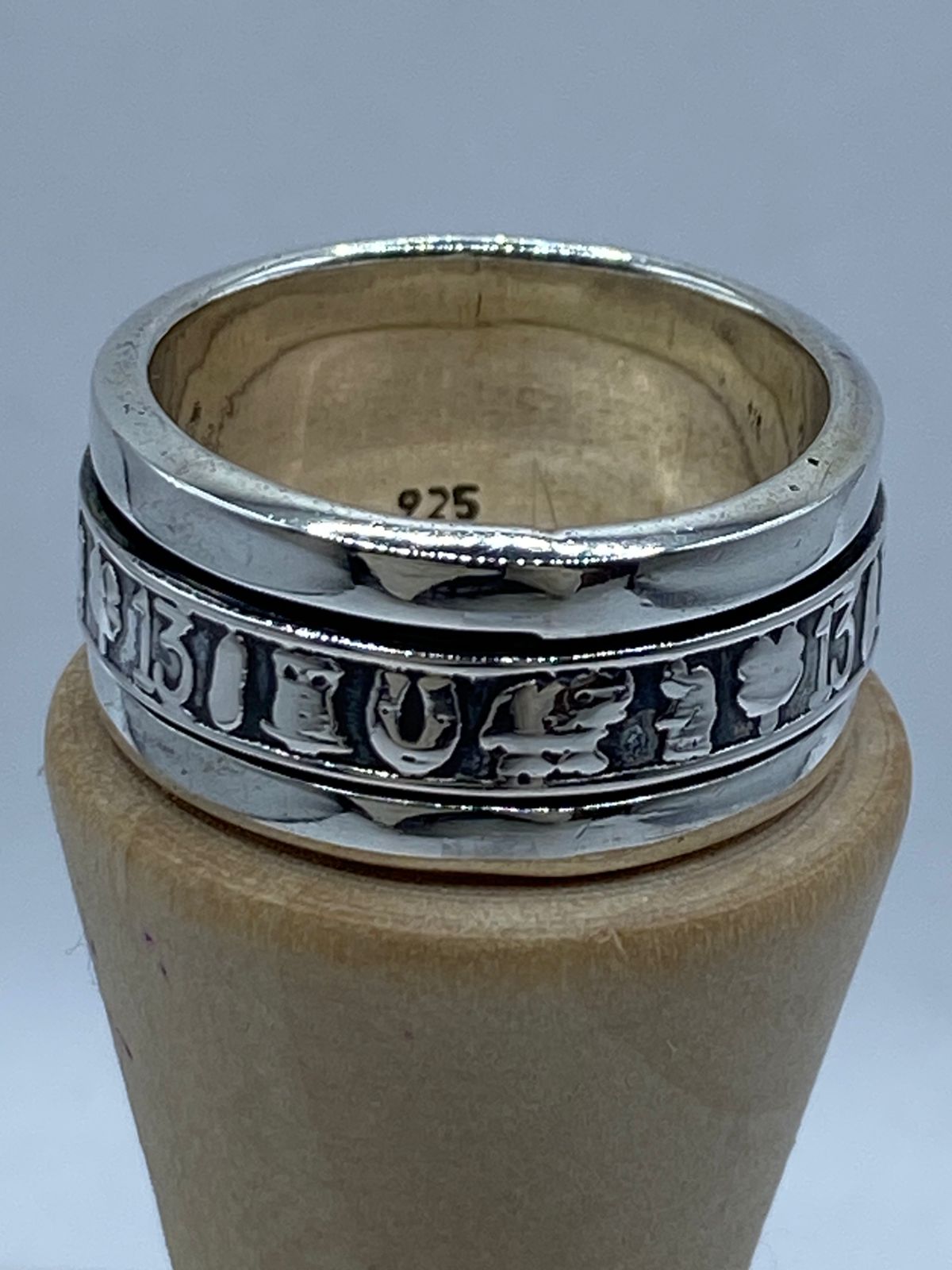 🍀💍 Anillo Giratorio de Plata 925 con Símbolos de la Suerte