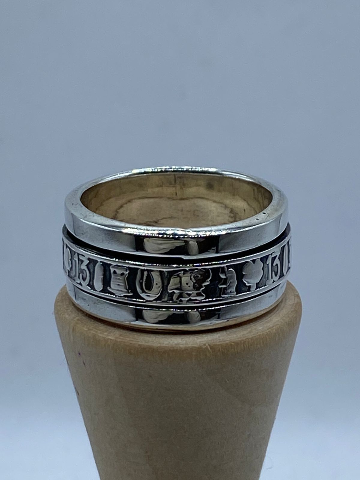 🍀💍 Anillo Giratorio de Plata 925 con Símbolos de la Suerte