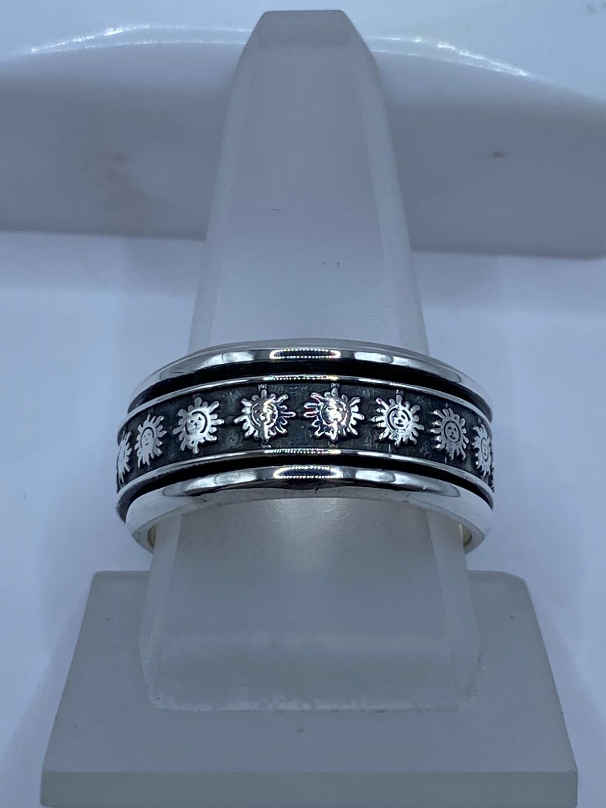 Anillo Giratorio de Plata 925 con Soles Ancestrales