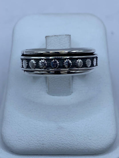 Anillo Giratorio Soles Prehispánicos en Plata .925