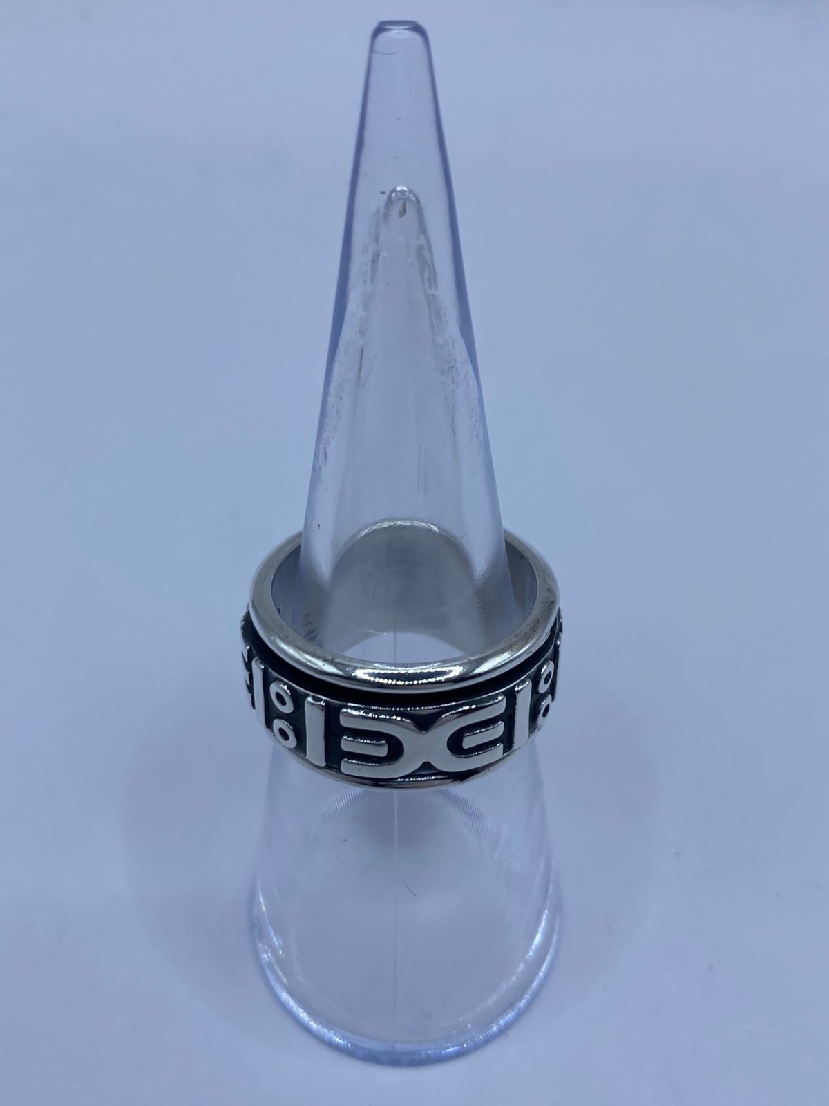 Anillo Giratorio de Plata 925 con Diseño Geométrico Abstracto