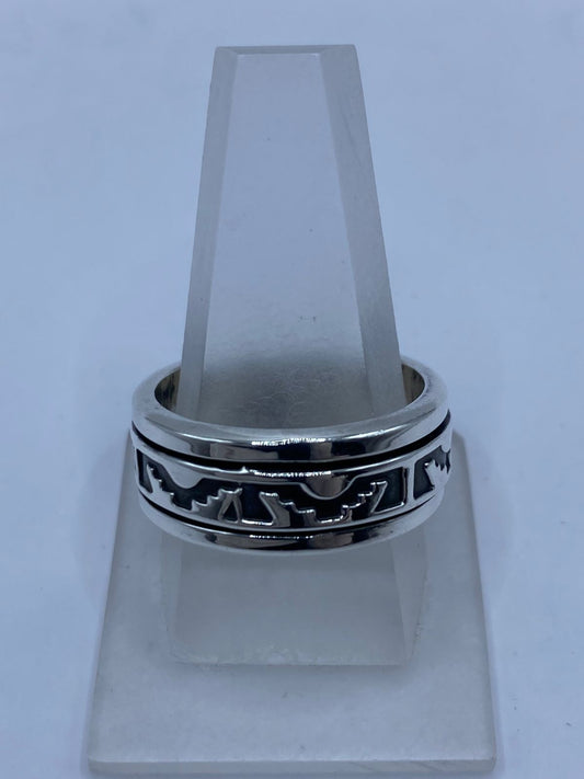 💍 Anillo Giratorio de Plata 925 con Diseño Tribal Calado