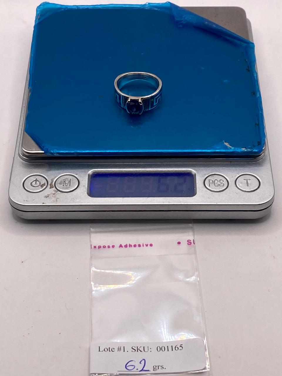 Anillo de Greca con Ópalo de Fuego y Zirconia  en Plata .950