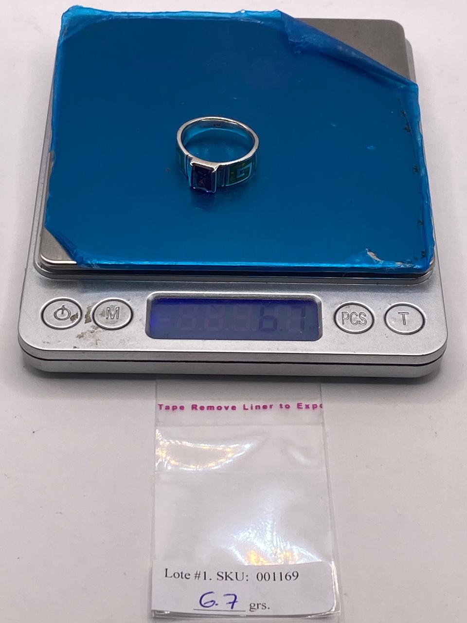 Anillo de Greca con Ópalo de Fuego y Zirconia en Plata .950