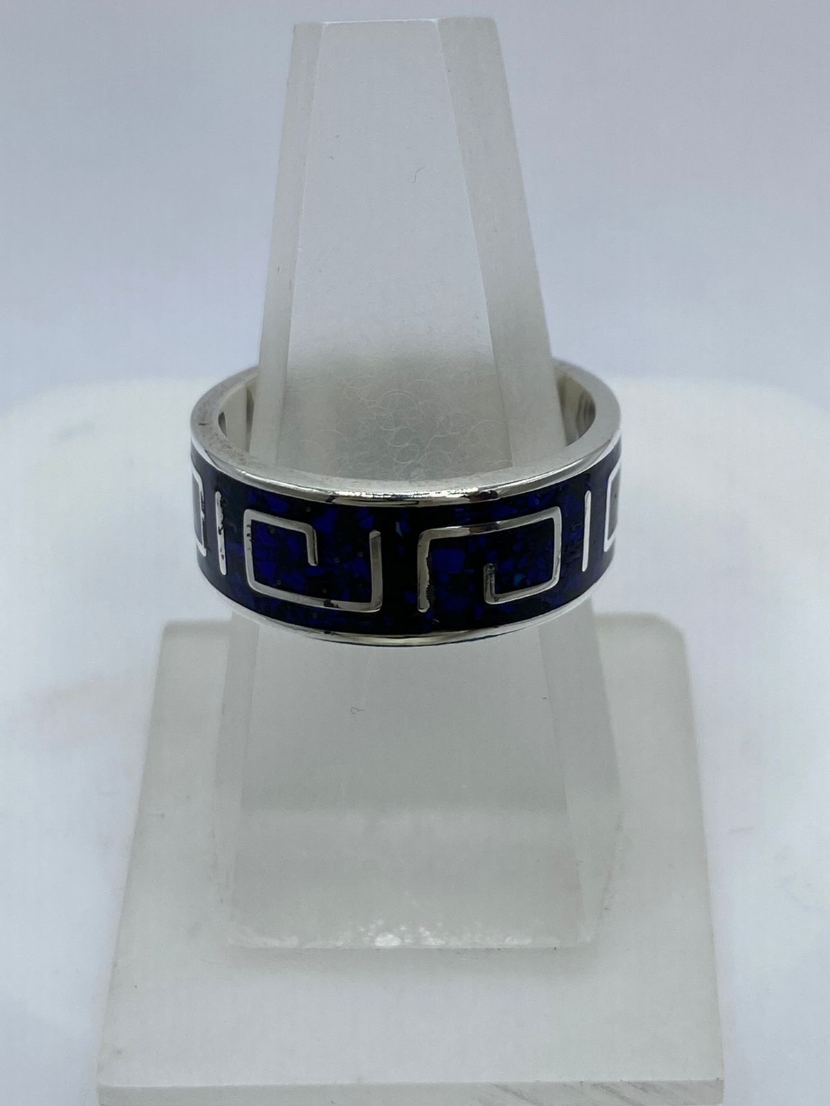Anillo Greca en Plata .925 con Lapislázuli