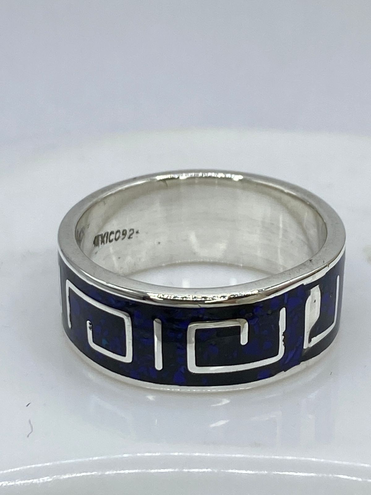 Anillo Greca en Plata .925 con Lapislázuli