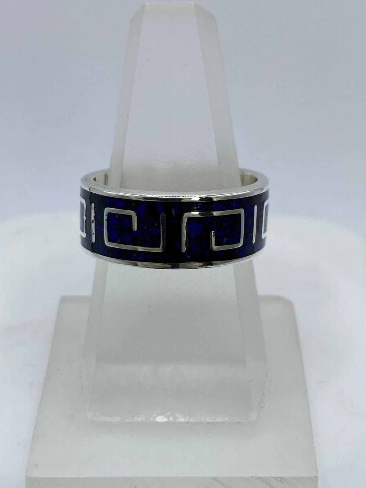 Anillo Greca en Plata .925 con Lapislázuli