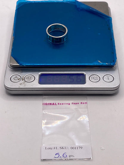 Anillo Greca de Plata 950 con Ópalo de Fuego