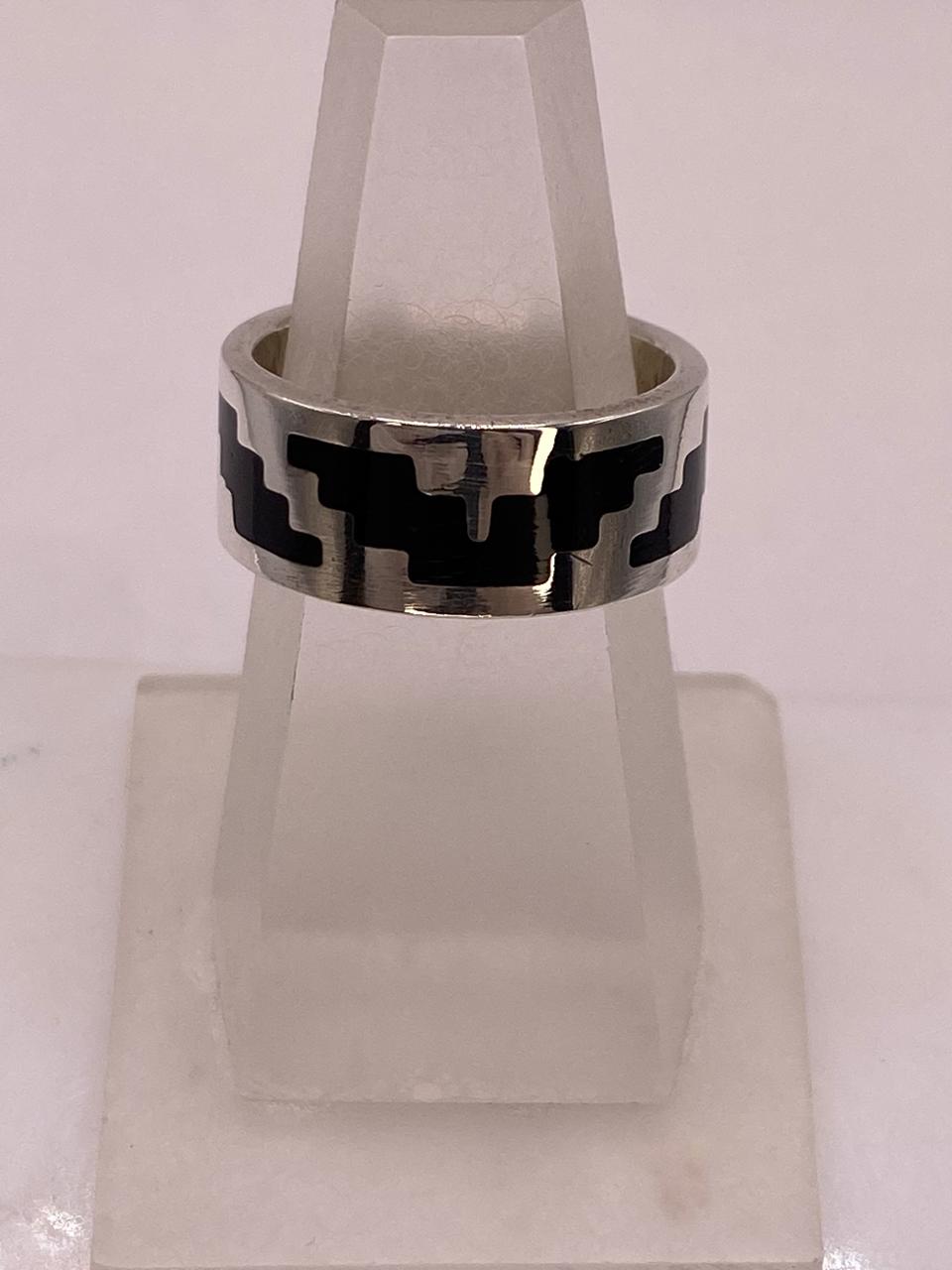 Anillo Greca Prehispánica en Plata .925