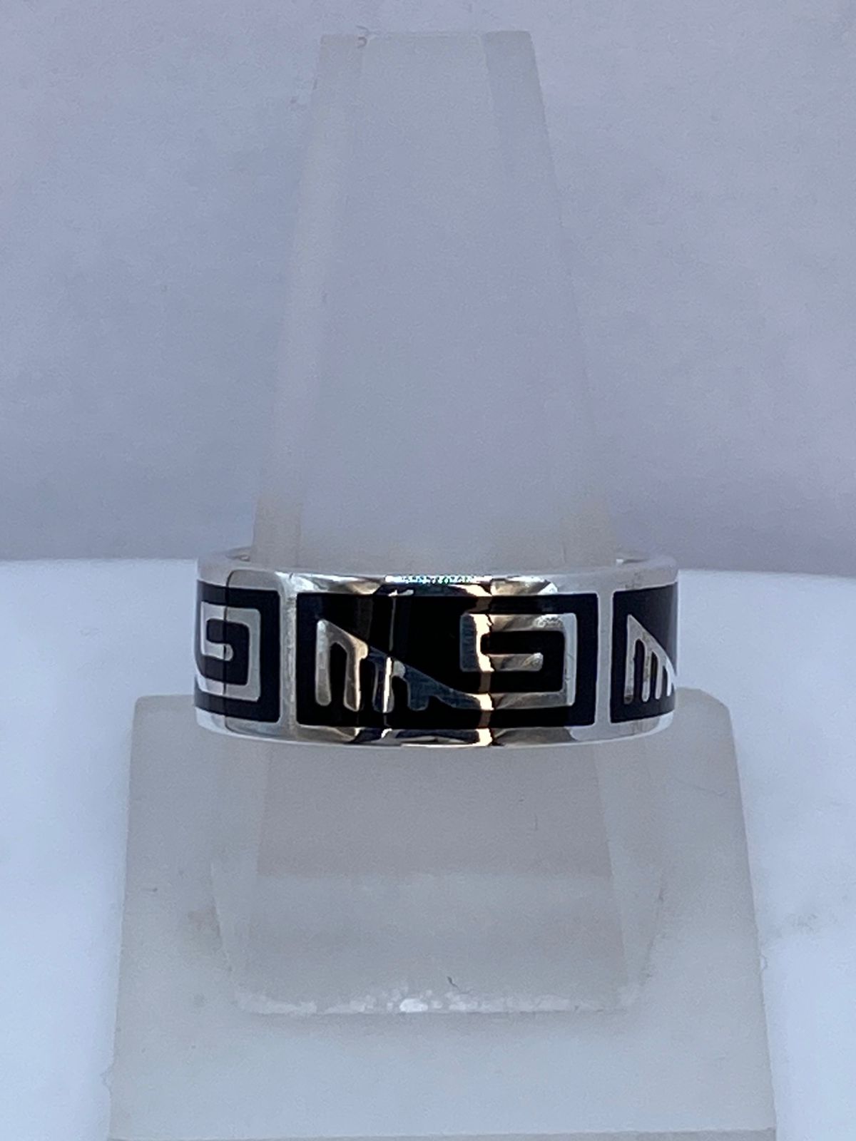 Anillo Greca Prehispánica de Plata .925