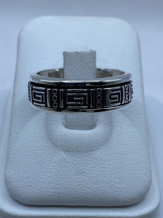 Anillo Grecas Prehispánicas Giratorio en Plata .926