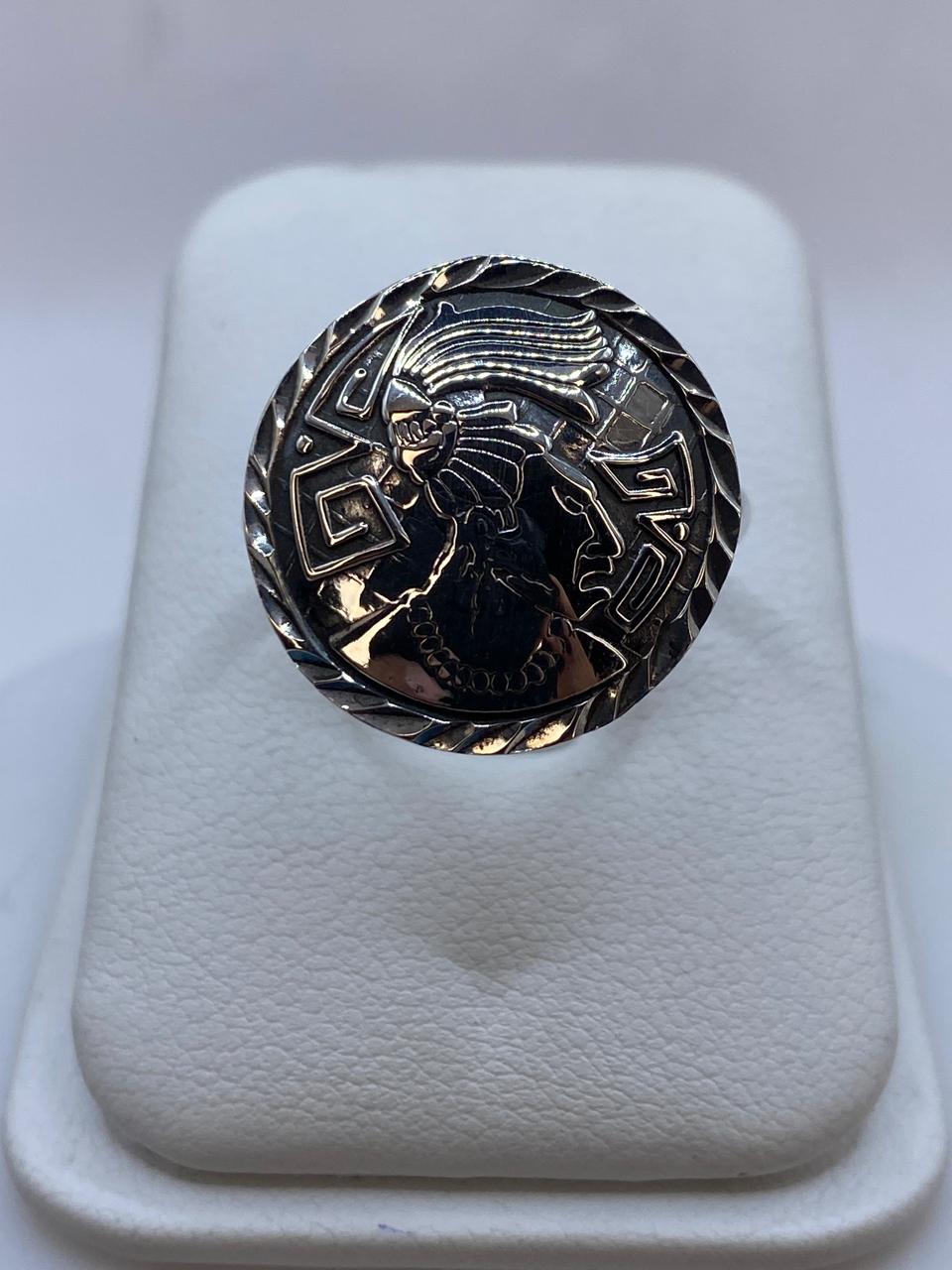 Anillo Guerrero Azteca en Plata .925