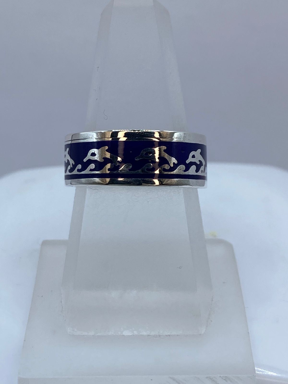 🌊 Anillo Marino con Delfines en Plata .925