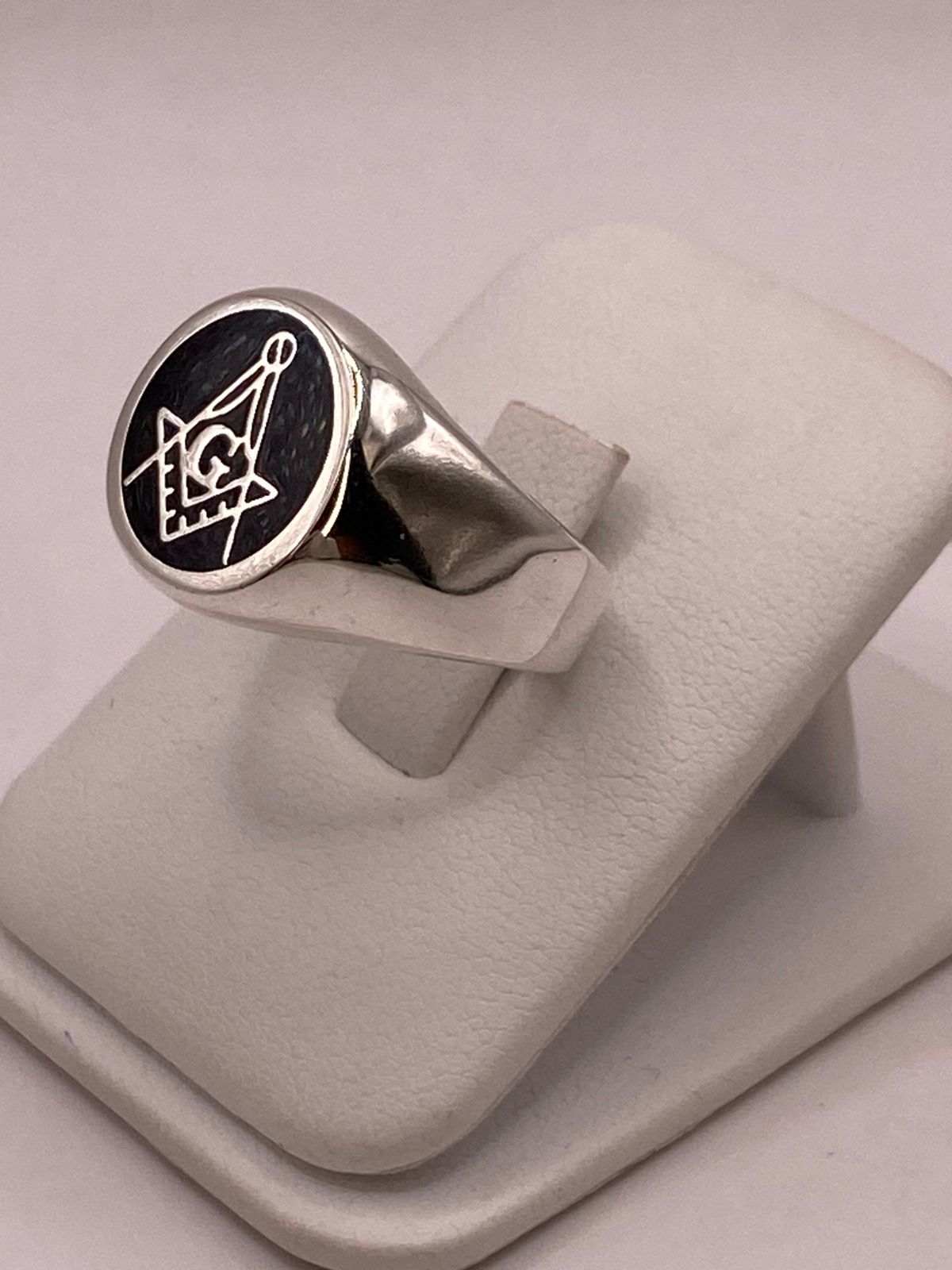 Anillo Masónico Compás y Escuadra en Plata .925