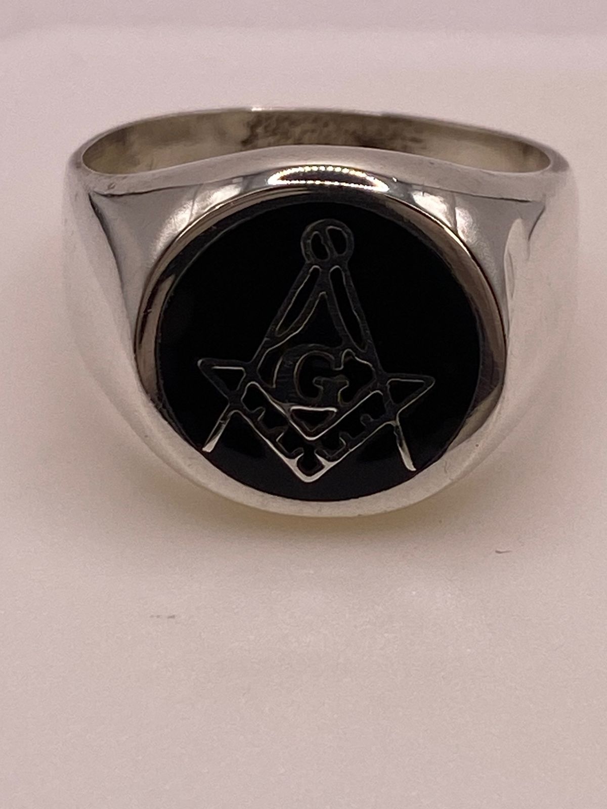 Anillo Masónico Compás y Escuadra en Plata .925
