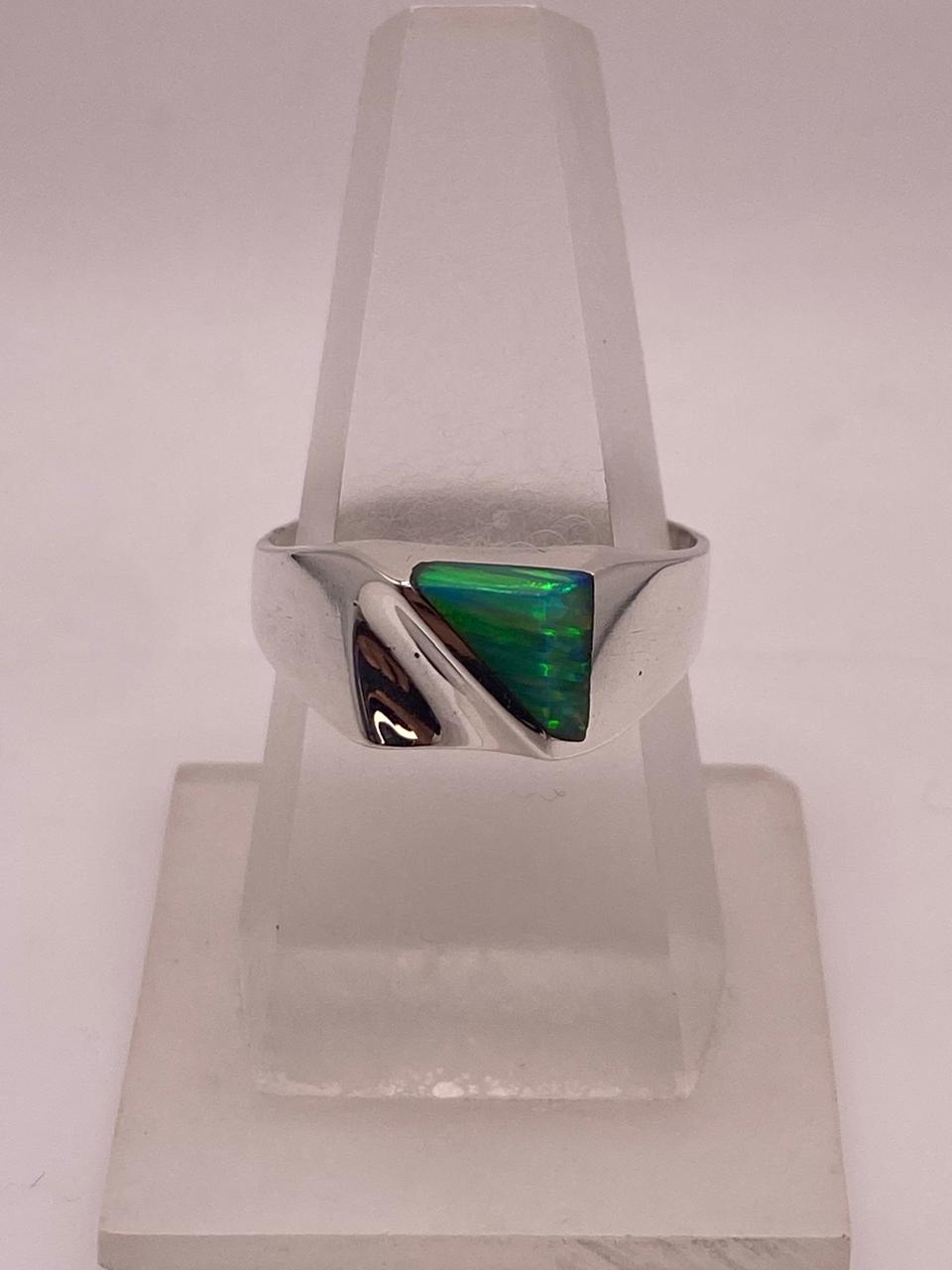 Anillo Moderno de Plata 925 con Ópalo de Fuego