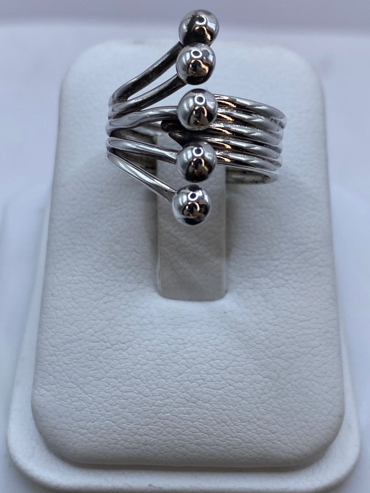 Anillo Multibanda con Esferas en Plata .925