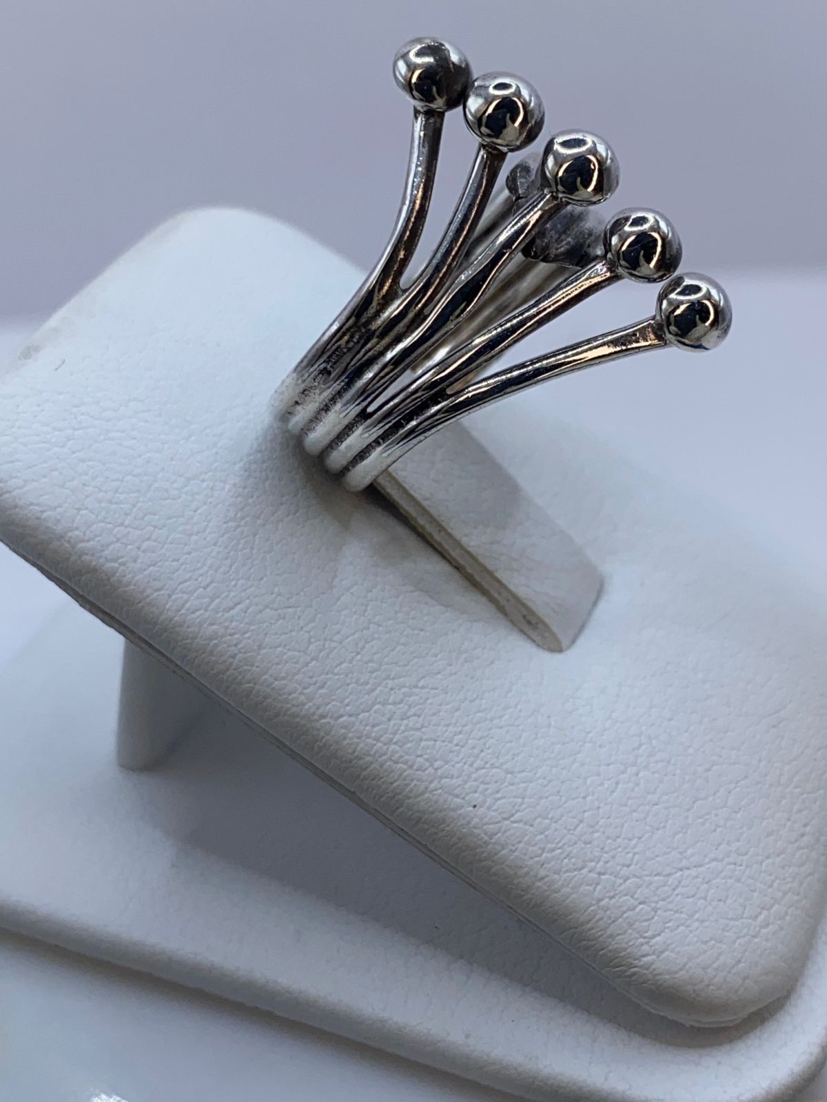 Anillo Multibanda con Esferas en Plata .925