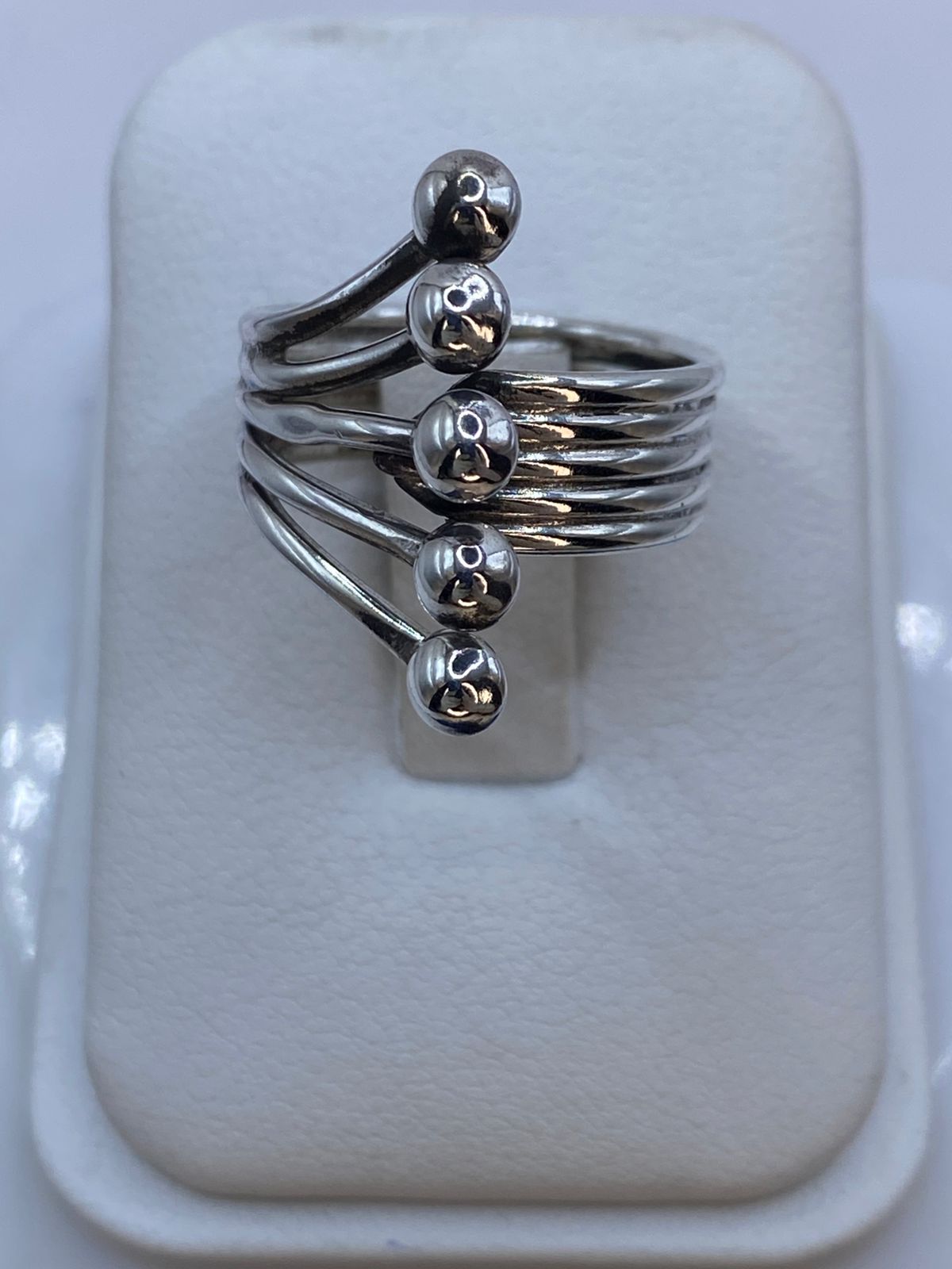 Anillo Multibanda con Esferas en Plata .925