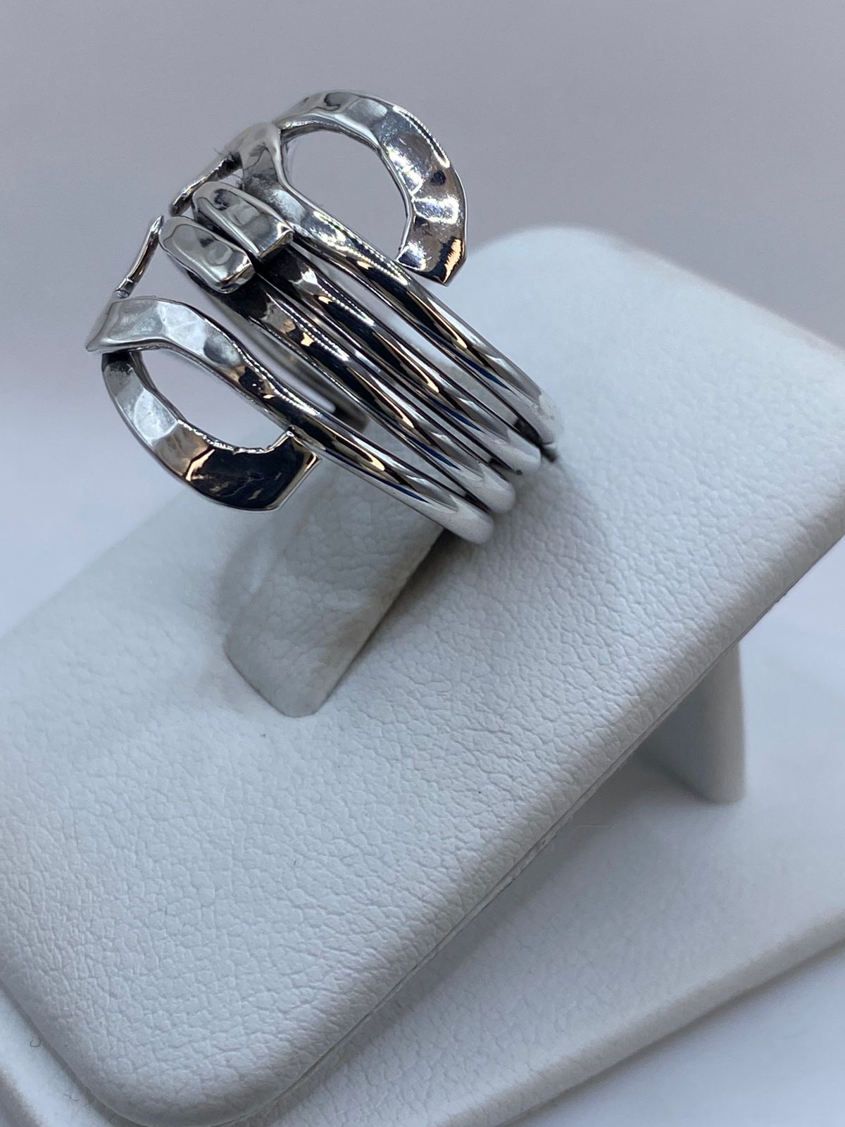 Anillo Multibanda Orgánico en Plata .925