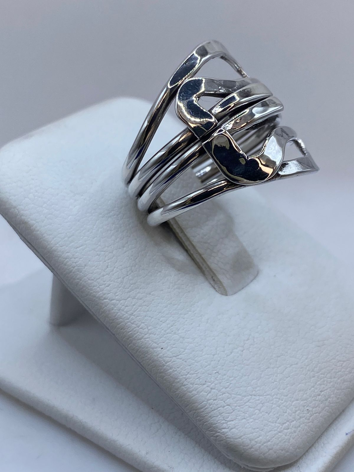 Anillo Multibanda Orgánico en Plata .925