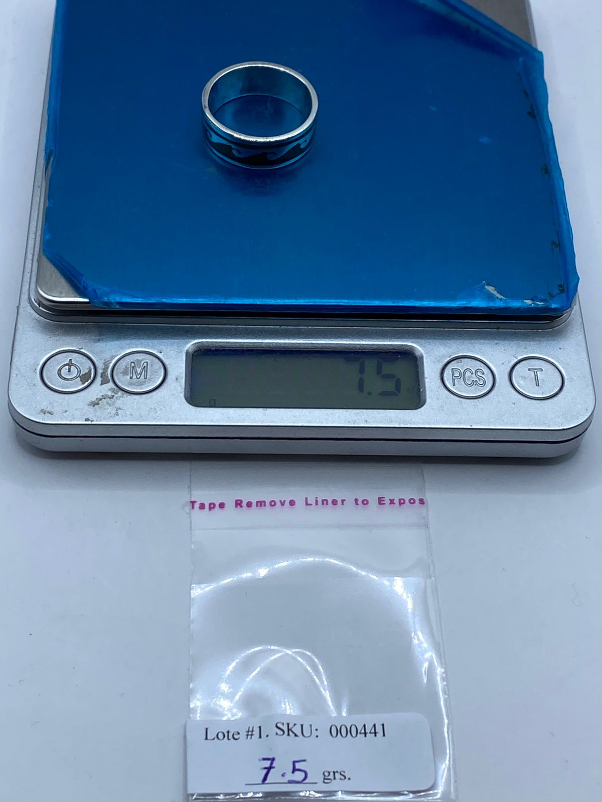 Anillo Olas Elegantes en Plata .925 con Malaquita