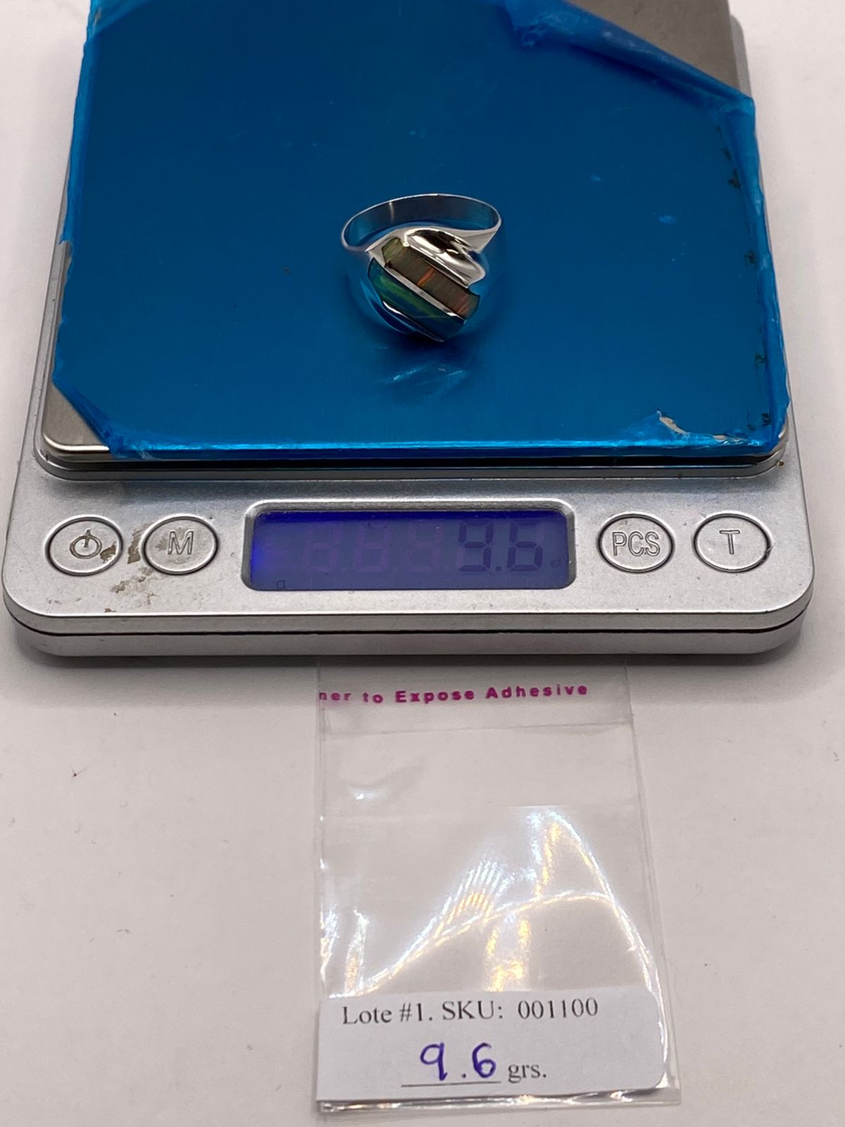 Anillo con Ópalo de Fuego en Barras Multicolor en Plata .925