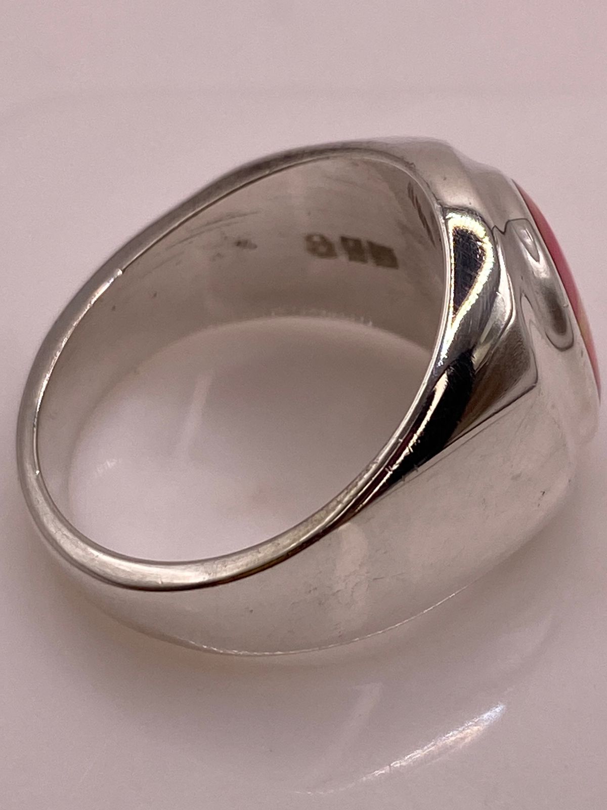 Anillo Ovalado Plata Ley 925 con Piedra Ópalo de Fuego