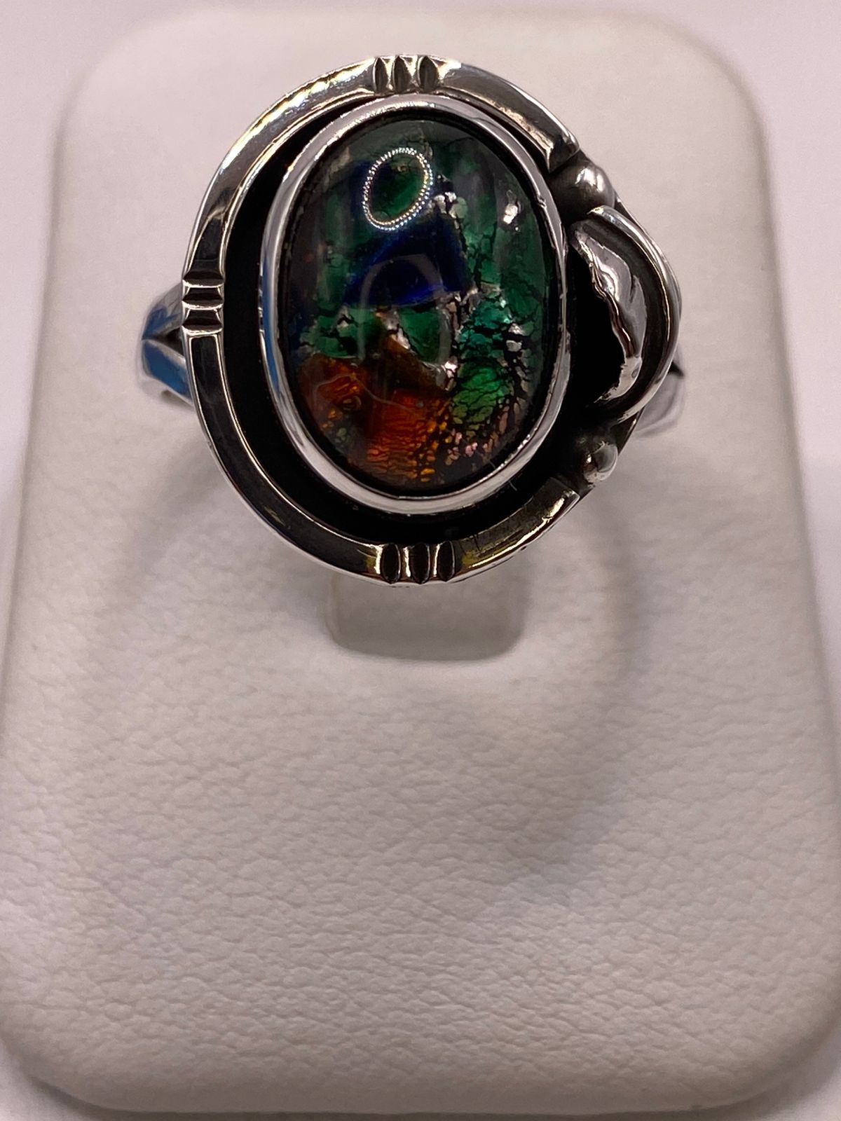 🔥 Anillo con Piedra Ópalo de Fuego Ovalada en Plata Ley 925