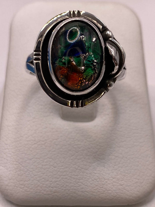 🔥 Anillo con Piedra Ópalo de Fuego Ovalada en Plata Ley 925