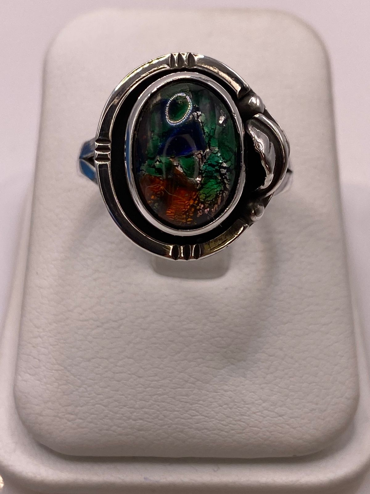 🔥 Anillo con Piedra Ópalo de Fuego Ovalada en Plata Ley 925