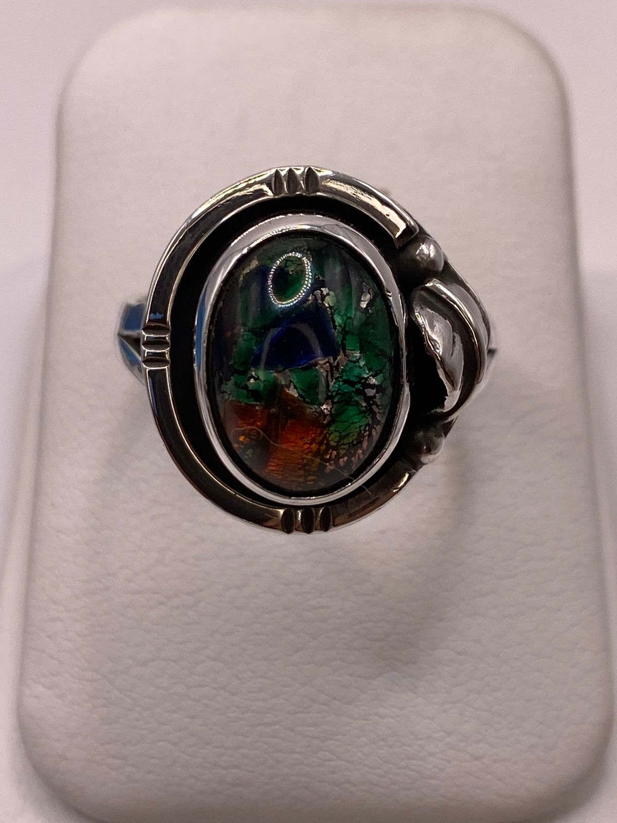 🔥 Anillo con Piedra Ópalo de Fuego Ovalada en Plata Ley 925