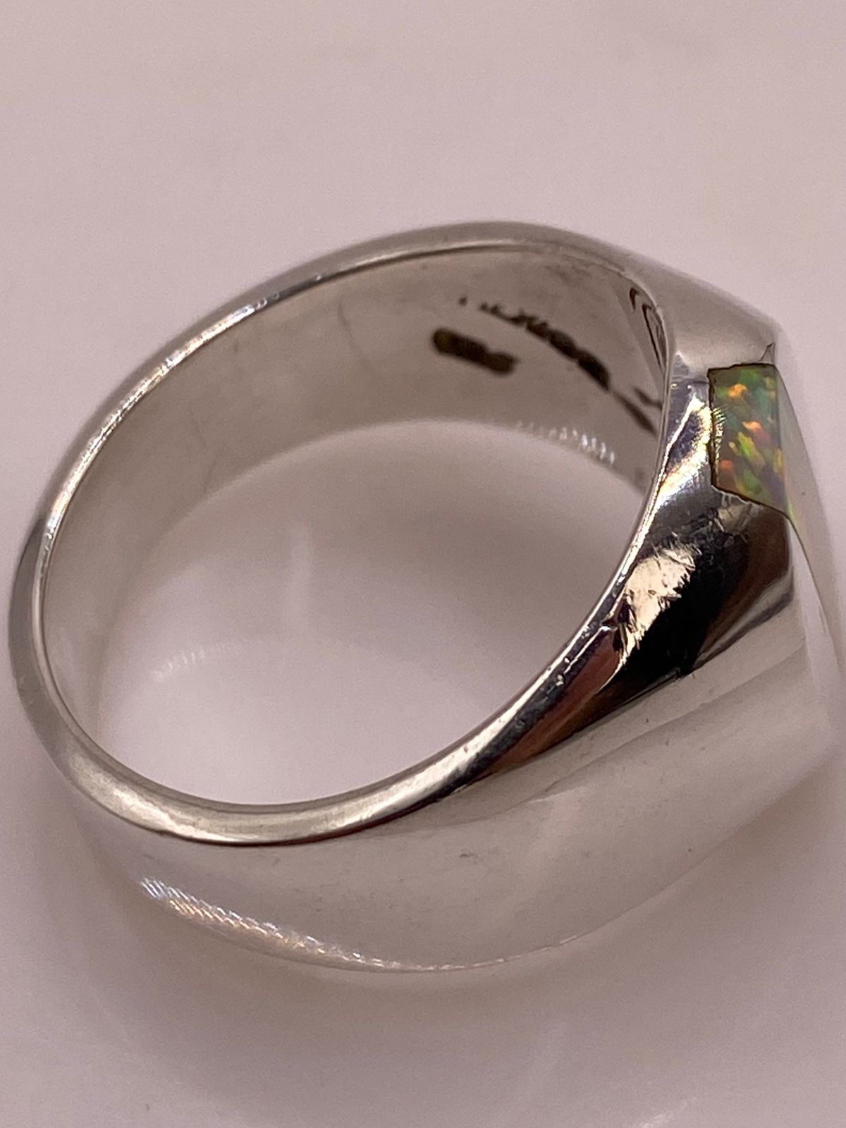 🔥💎 Anillo con Piedra Ópalo de Fuego en Plata Ley 950