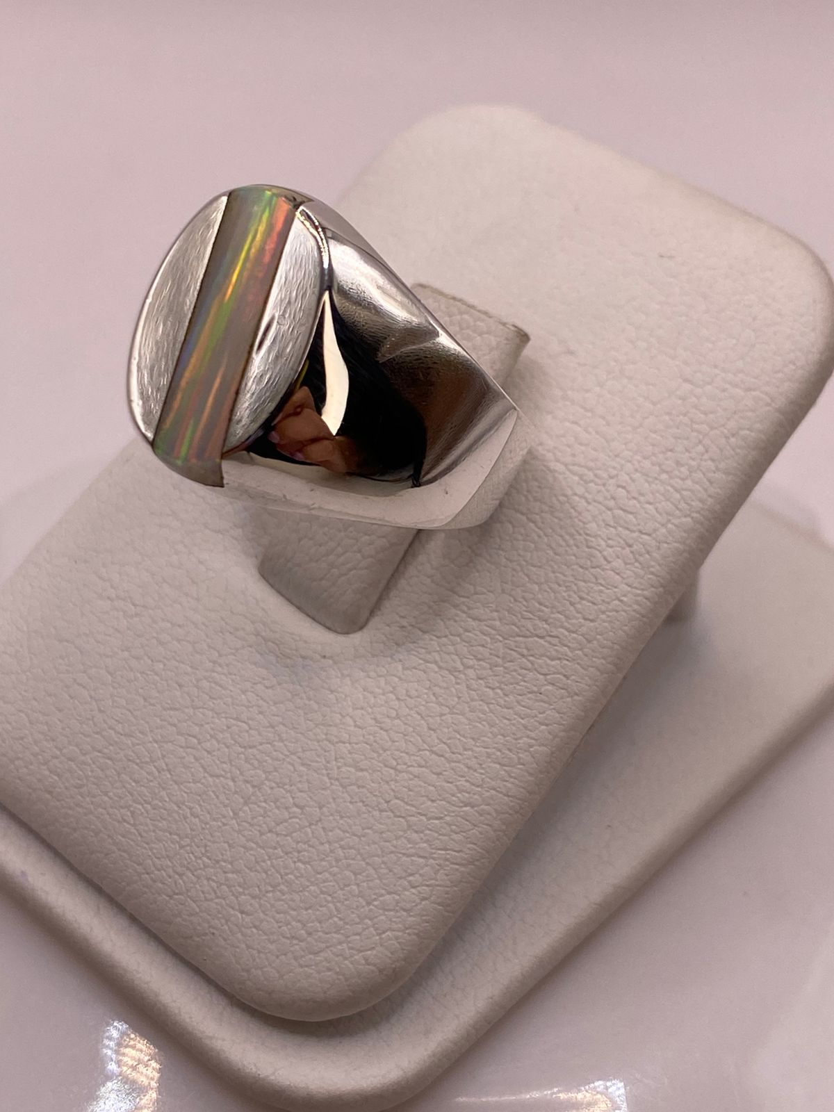 🔥💎 Anillo con Piedra Ópalo de Fuego en Plata Ley 950