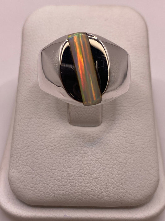 🔥💎 Anillo con Piedra Ópalo de Fuego en Plata Ley 950