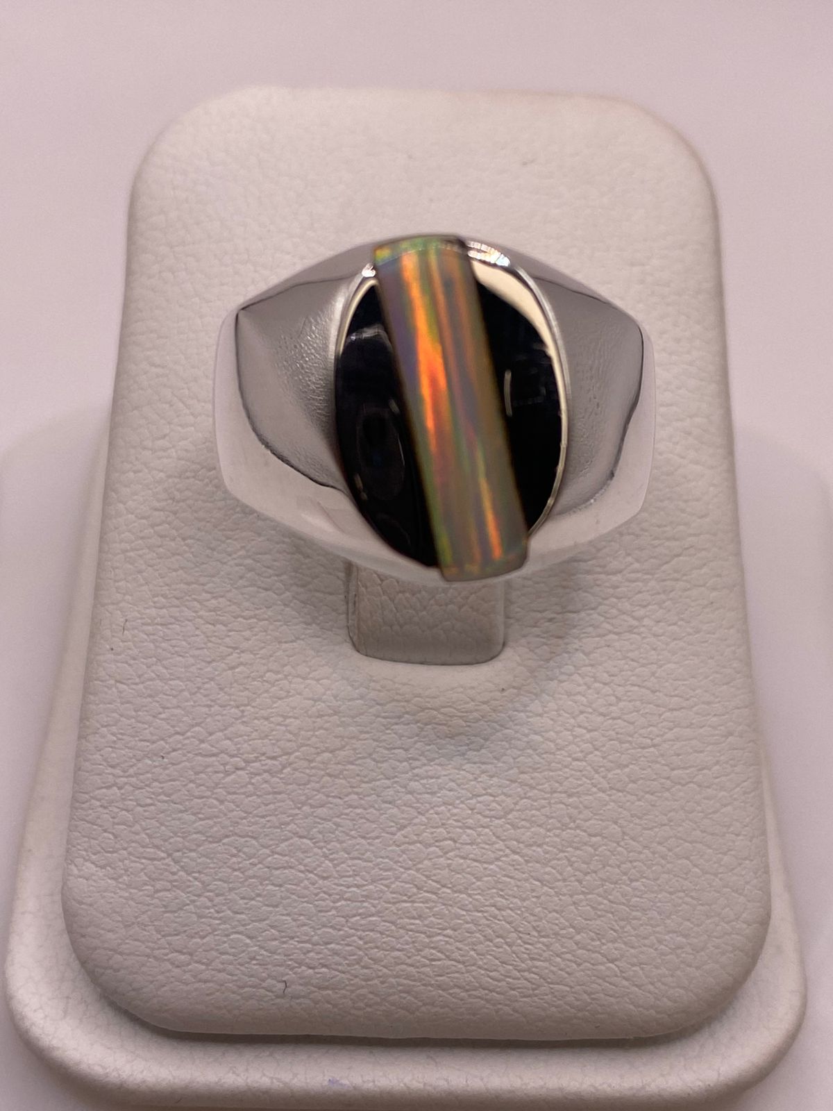 🔥💎 Anillo con Piedra Ópalo de Fuego en Plata Ley 950