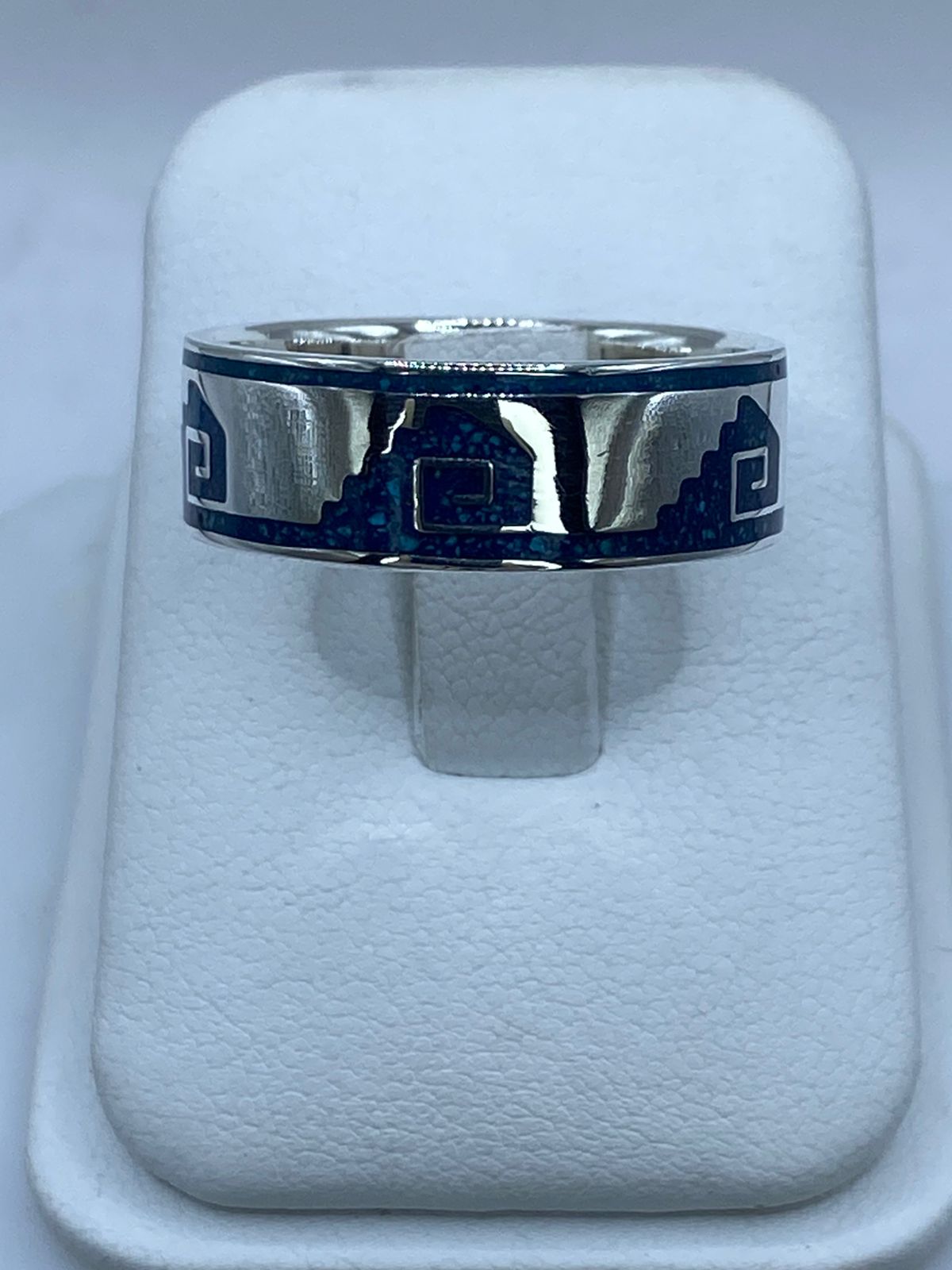 Anillo Pirámide y Greca en Plata .925 – Diseño Ancestral Mesoamericano