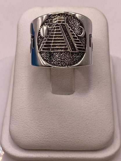 Anillo con Pirámide y Sol/Luna en Plata .925