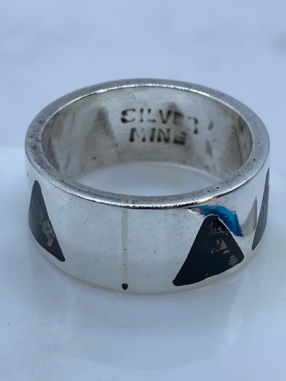 Anillo Pirámides Ancestrales de Plata .925 con Obsidiana Negra