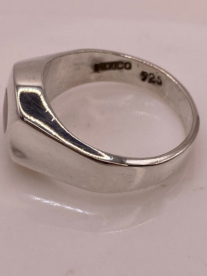 Anillo Plata Ley 925 con Ópalo de Fuego Diseño Minimalista Redondo, sello de autenticidad Plata Ley .925